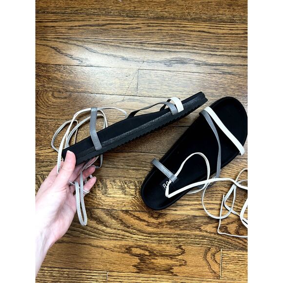 NWOT ROAM Lace Up Strappy Sandals Black Women's Size 10 - Picture 5 of 9